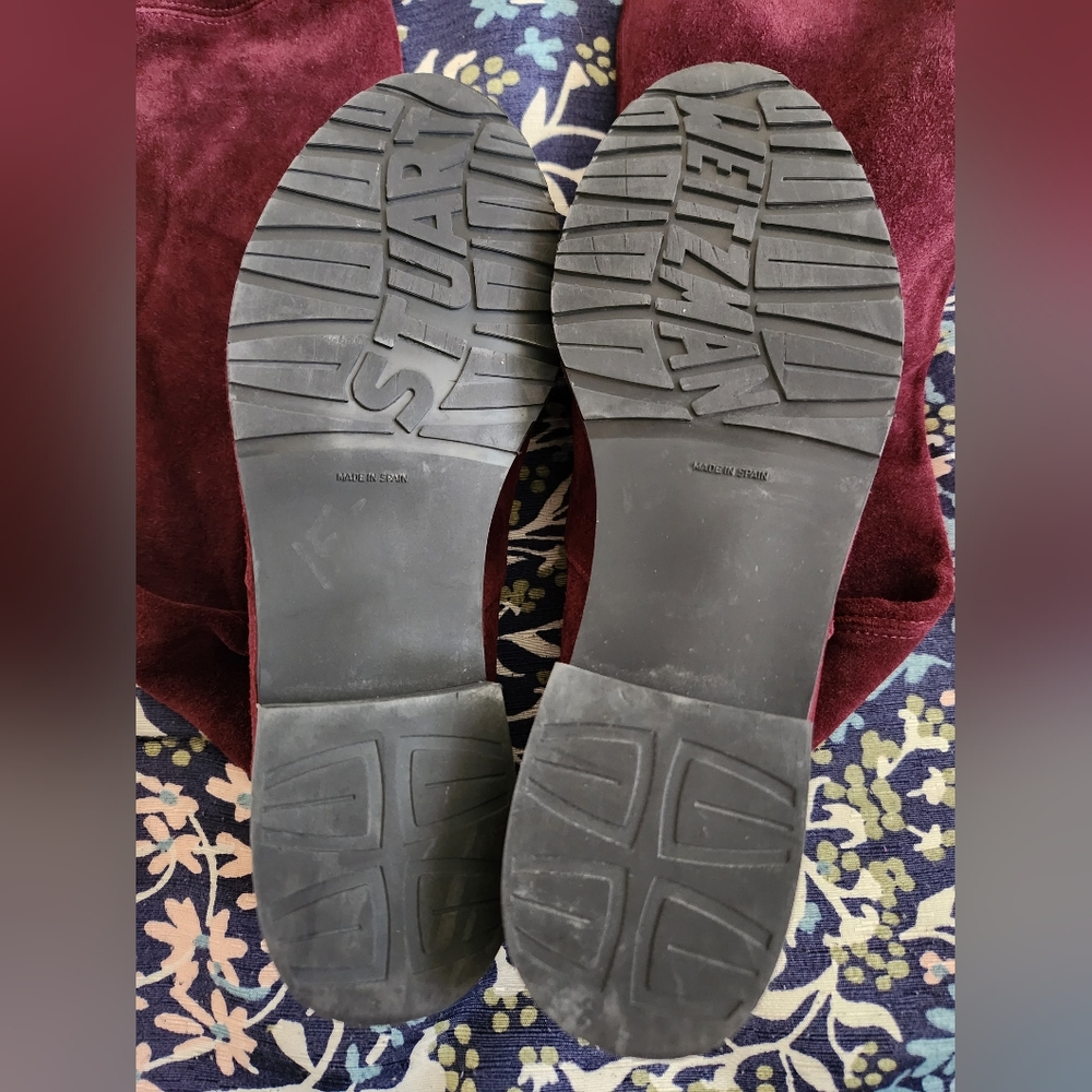 **Stuart Weitzman Suede Lowlands Burgundy Women's Size 4.5 - Picture 9 of 12